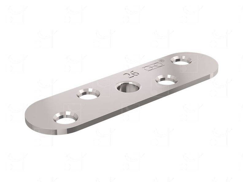 Płytka montażowa do skrzydeł drewnianych MANTION 0026XA2, stal nierdzewna AISI 304