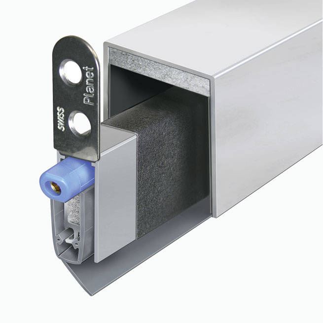 Uszczelka opadająca PLANET MinE-V (drzwi bezprzylgowe; V-wentylacja)