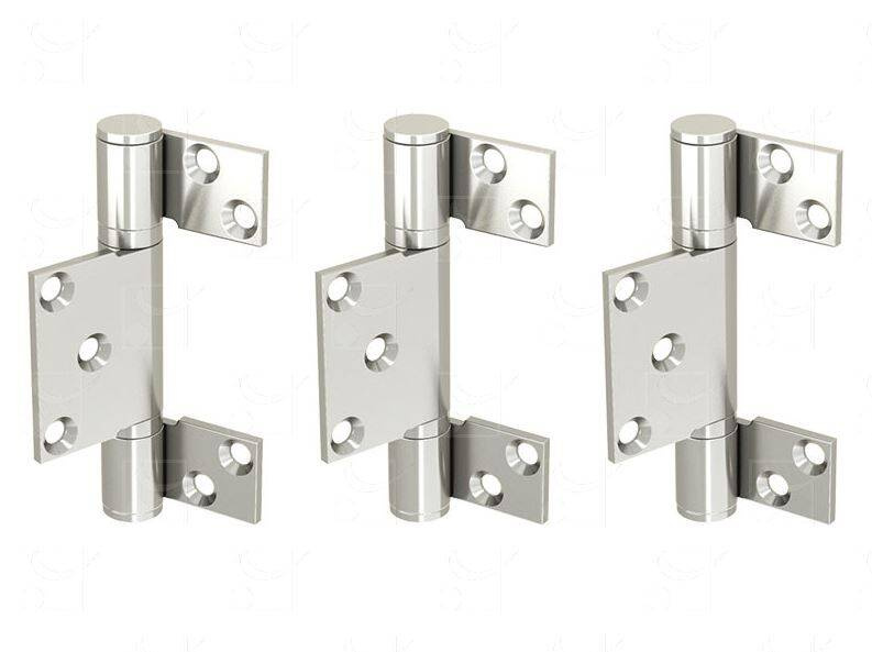 Zestaw zawiasów skrzydłowych z odsadzeniem MANTION GH10430HO, stal nierdzewna