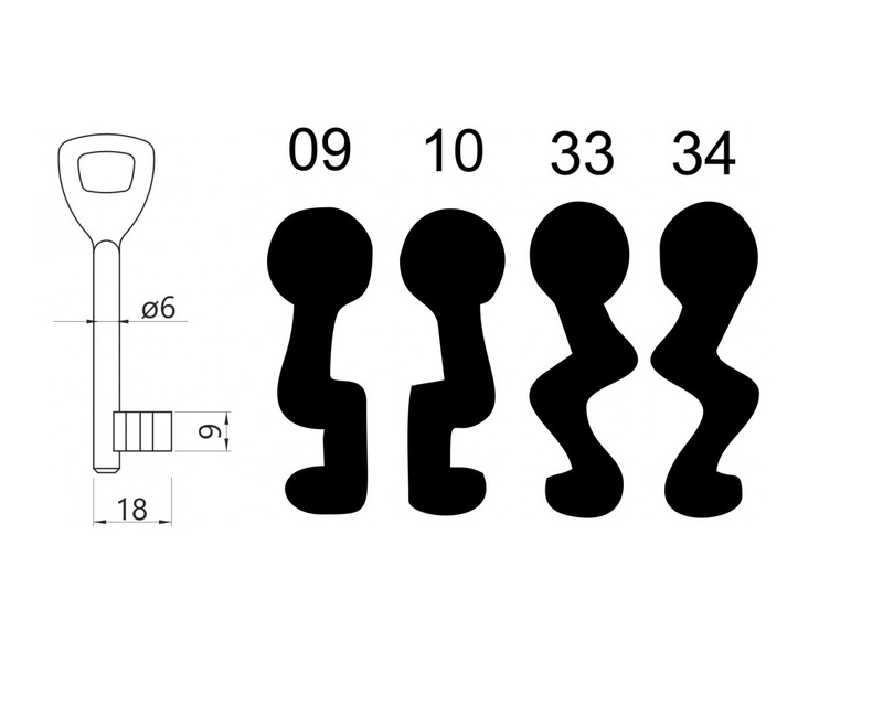 Klucz piórowy do zamków wpuszczanych LOB AR03