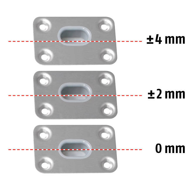 Zestaw dolnych, szerokich gniazd do zasuwy drzwiowej PLANET BM Ø10 mm (900276)
