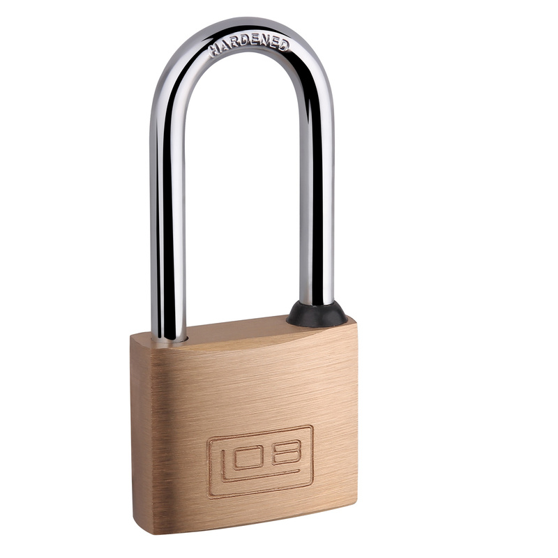 Kłódka zatrzaskowa, mosiężna z wydłużonym pałąkiem LOB KD41M