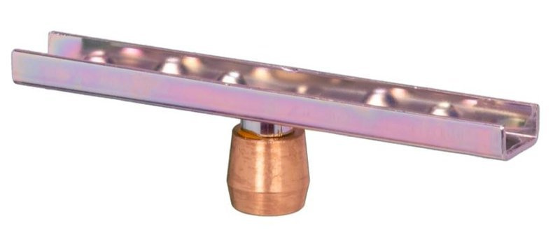 Dolny uchwyt z mosiężną rolką prowadzącą NIKO 32.M00, ocynk